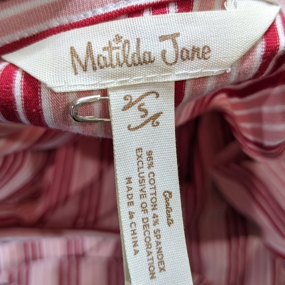 Matilda Jane McIntosh red pink striped dress S - Picture 9 of 11